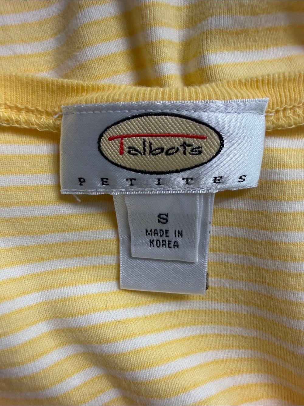 Talbots Yellow and White Striped V-Neck Tank - Picture 3 of 7